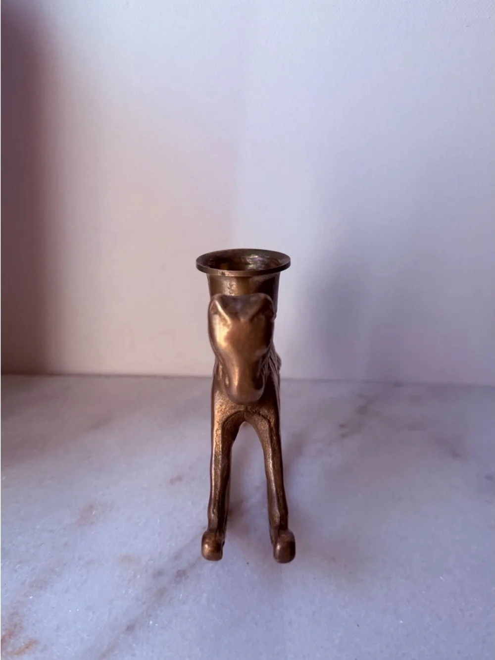 Brass Rocking Horse Candle Holder - Vintage Style